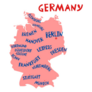 Germany Cities On Salmon Map