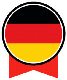 Germany Flag Button And Ribbon Sticker