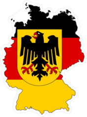 Germany Flag In Form Of A Map Sticker