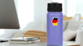 Germany Flag In Form Of Map Sticker on a Water Bottle (New) example