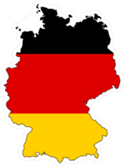 Germany Flag In Form Of Map Sticker