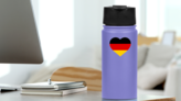 Germany Flag In Heart Sticker on a Water Bottle (New) example