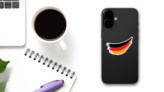 Germany Flag Paint Swish Sticker on a Phone (New) example
