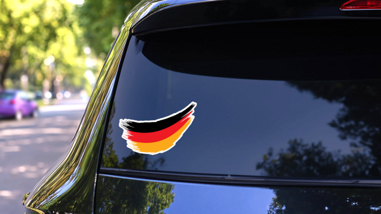 Germany Flag Paint Swish Sticker on a Rear Car Window (New) example