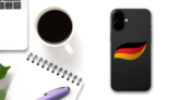 Germany Flag Swoosh Sticker on a Phone (New) example