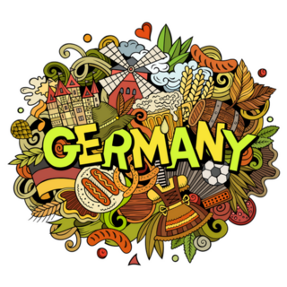 Germany Hand Drawn Cartoon Doodles Illustration Sticker