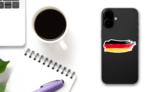 Germany National Flag Brush Stroke Sticker on a Phone (New) example