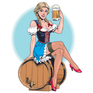 Germany Oktoberfest Waitress Sticker