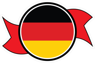 Germany Round Button Ribbon Sticker