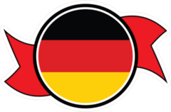 Germany Round Button Ribbon Sticker