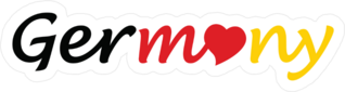 Germany Text With Heart Sticker