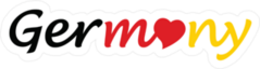 Germany Text With Heart Sticker