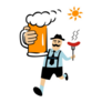 Germany Traditional Oktoberfest Character Beer And Hot Dog Sticker