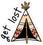 Get Lost Camping Sticker