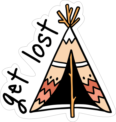 Get Lost Camping Sticker