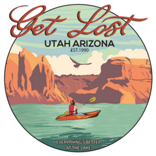 Get Lost Utah Arizona Lakes Sticker