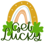 Get Lucky Shamrock Rainbow Sticker