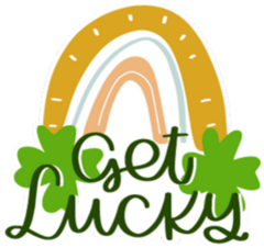 Get Lucky Shamrock Rainbow Sticker