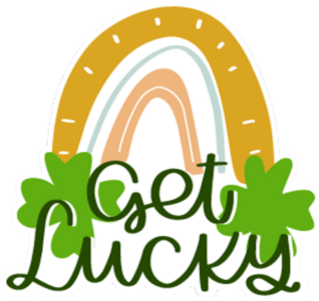 Get Lucky Shamrock Rainbow Sticker