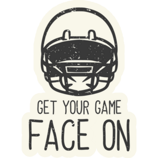 Get Your Game Face On Football Sticker