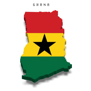 Ghana 3d Flag Map Sticker
