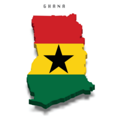Ghana 3d Flag Map Sticker