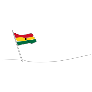 Ghana Flag Line Sticker