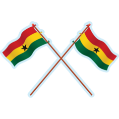 Ghana Flags On Blue Sticker 
