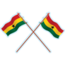 Ghana Flags On Blue Sticker 