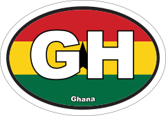 Ghana Gh Flag Oval Sticker