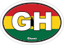 Ghana Gh Flag Oval Sticker