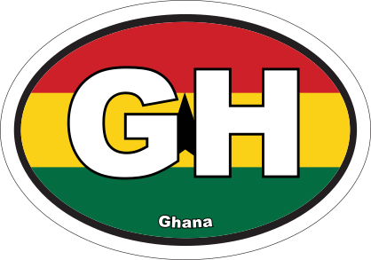 Ghana Gh Flag Oval Sticker