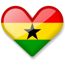Ghana Heart Flag Sticker