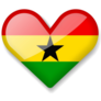 Ghana Heart Flag Sticker