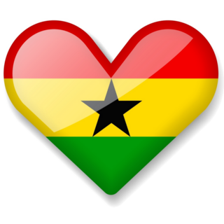 Ghana Heart Flag Sticker