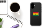  Ghana Icon Flag Sticker on a Phone (New) example