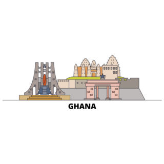 Ghana Line City Sticker