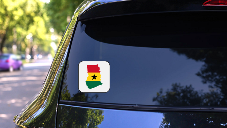 Ghana Map Silhouette Sticker on a Rear Car Window (New) example