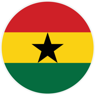 Ghana Round Circle Sticker