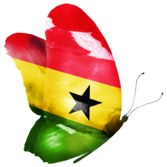 Ghana Watercolor Butterfly Sticker