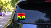 Ghanas Farmer Day Sticker on a Rear Car Window (New) example