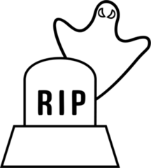 Ghost Behind A Tombstone Sticker