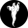 Ghost Illustration On Black Sticker