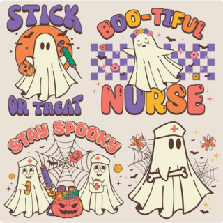 Ghost Nurse Sticker Sheet