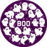 Ghost Pattern Scary Spooky Boo On Purple Sticker