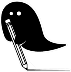 Ghost Writer Cartoon Sticker