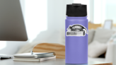 Giant Armadillo, Vintage Engraved Illustration Sticker on a Water Bottle (New) example