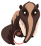 Giant Cartoon Anteater Face Sticker