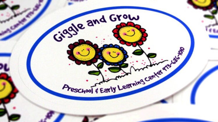 Giggle And Grow Preschool Custom Oval Stickers