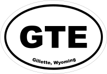 Gillette, Wyoming Oval Stickers
